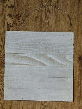 HAMPTON ART 12" × 12" × 1-7/8" Mix The Media Weathered White Wooden Plank